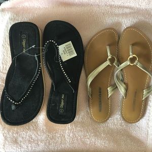 Flip flops, size 6 & 7, two pairs